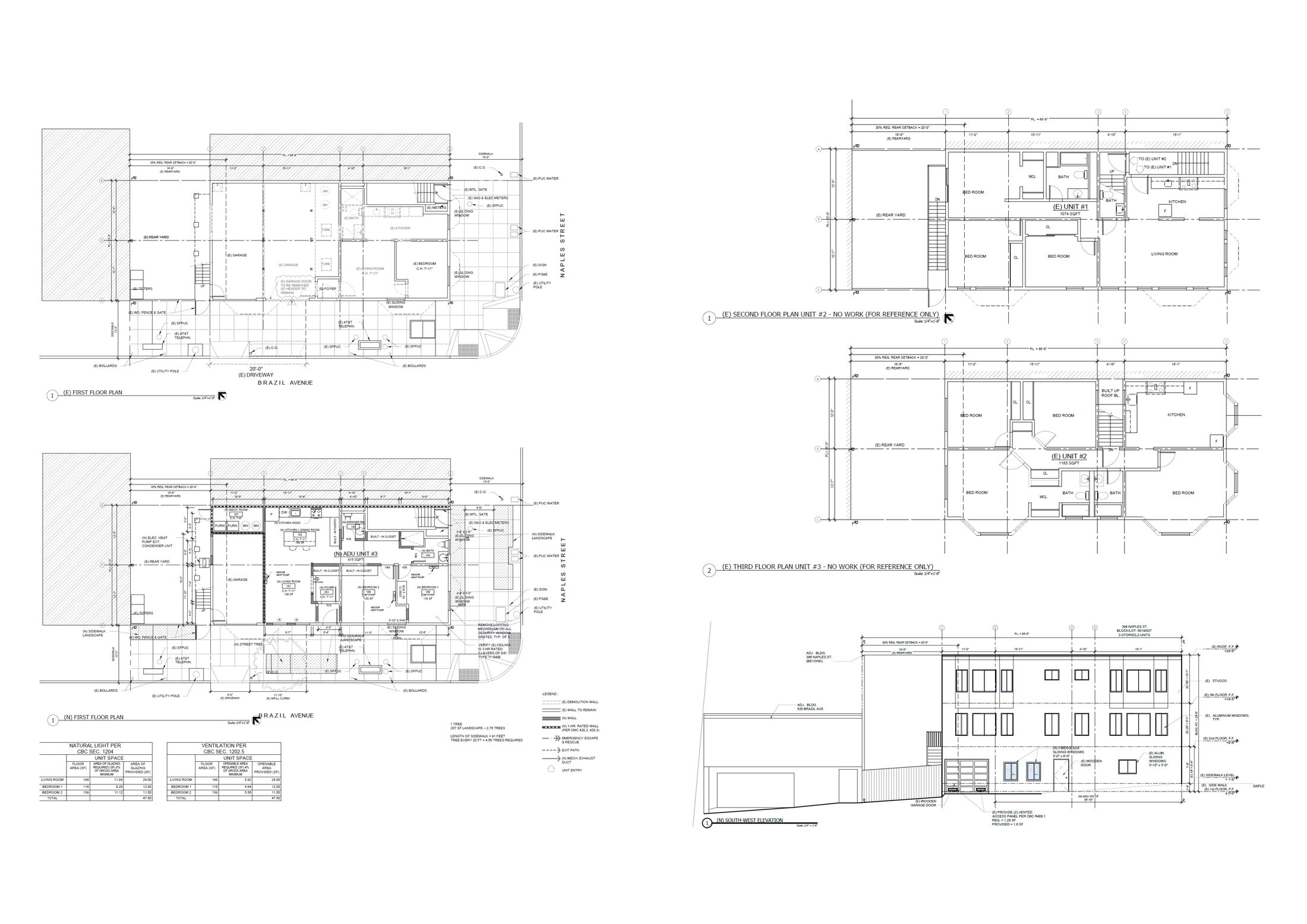 Brazil Avenue — ADU floor plans, elevation, and Title 24 calculations